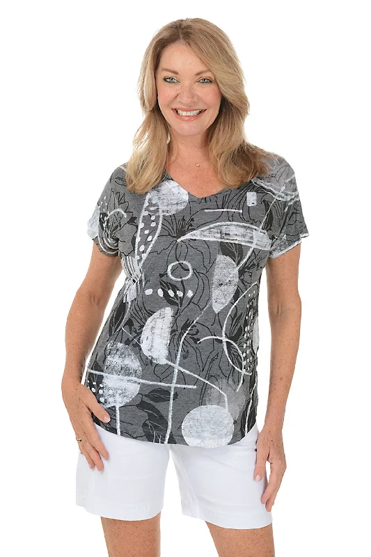 Time to Save Big!Canvas Crushed Short Sleeve Knit Top