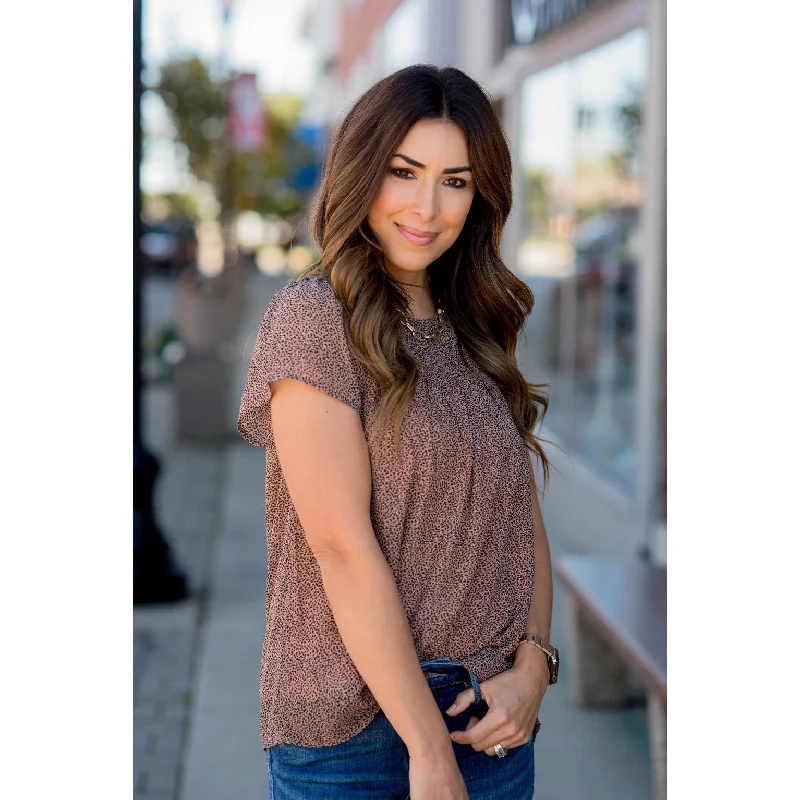 Mega Sale Happening Now!Ruche Bibbed Cheetah Blouse