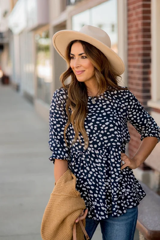 One Day Only – Huge Savings!Ruffle Cheetah Blouse