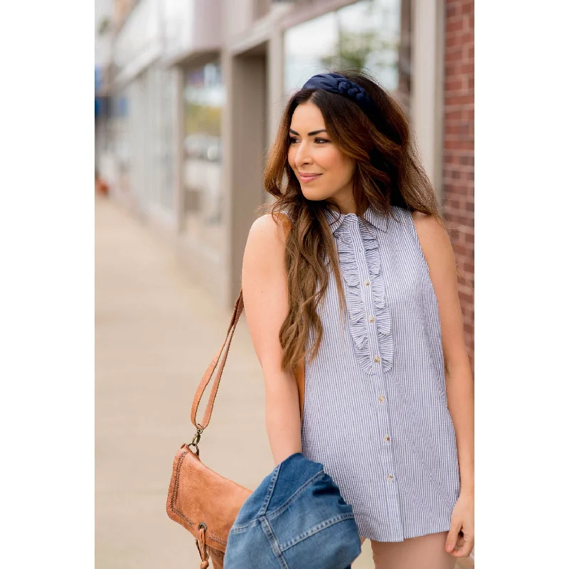 Limited Edition, Limited Price!Seersucker Button Up Tank Blouse
