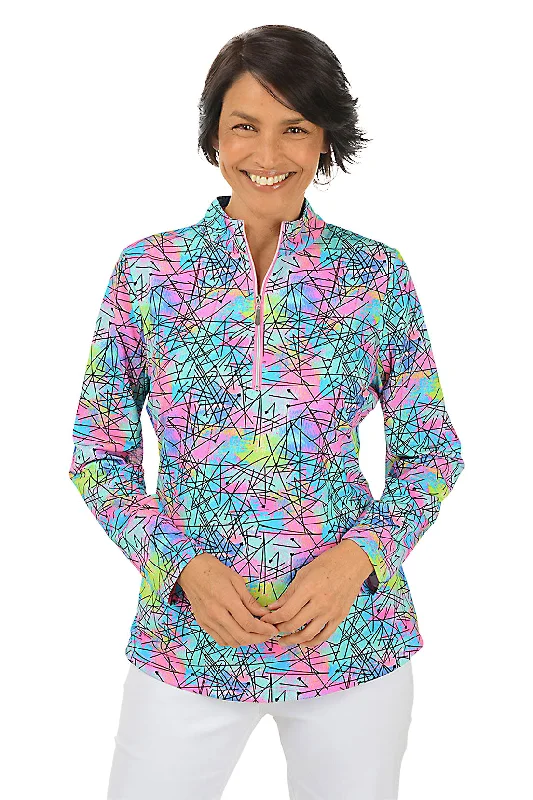 Your Chance to Save is Now!Neon Scribble Cooling UPF50+ Mock Neck Top
