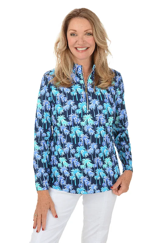 Time to Snag a Bargain!Midnight Palms Cooling UPF50+ Mock Neck Top