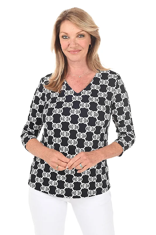 Unlock Huge Savings Now!Silver Medallion Classic UPF50+ V-Neck Top