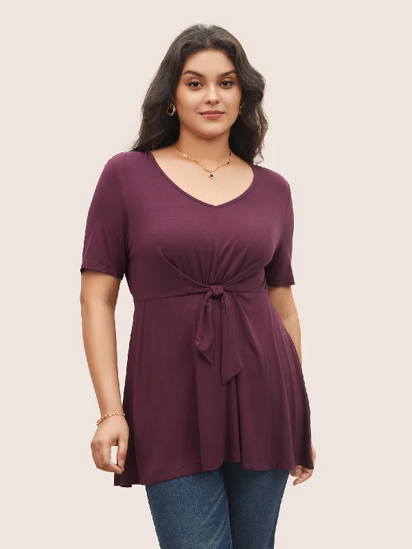 Time to Snag a Bargain!Supersoft Essentials Solid Ties Knot Knit Top