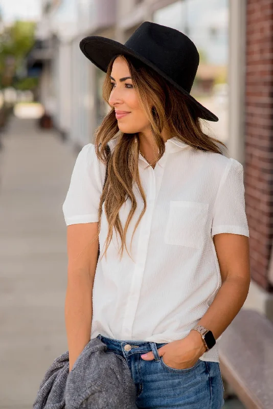 Don’t Wait – Deals Won’t Last!Textured Button Up Blouse
