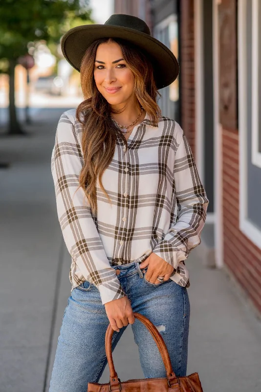 Unlock Huge Savings Now!Triple Plaid Button Up