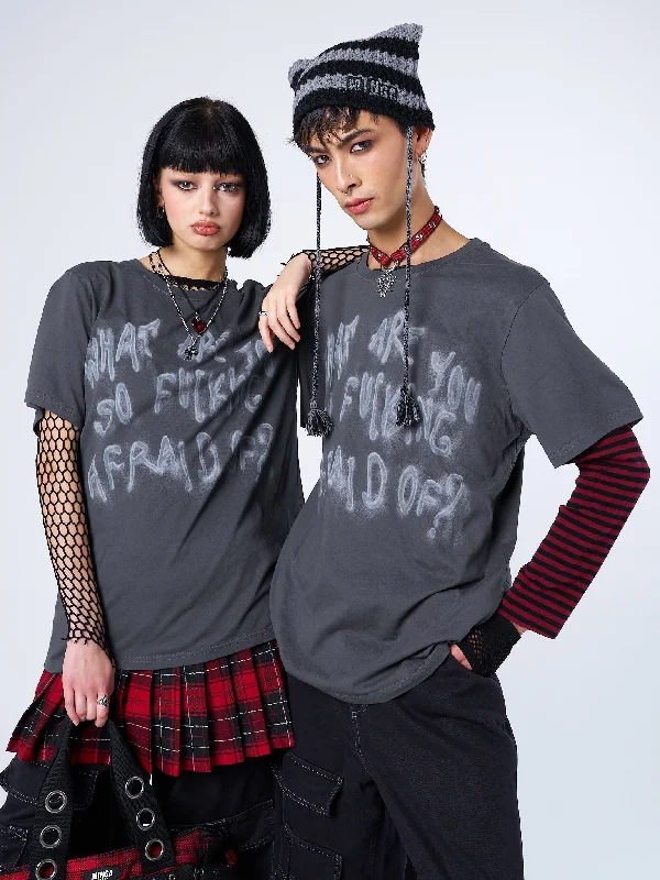 Huge Savings – Act Now!Afraid Of Grey Graphic T-shirt