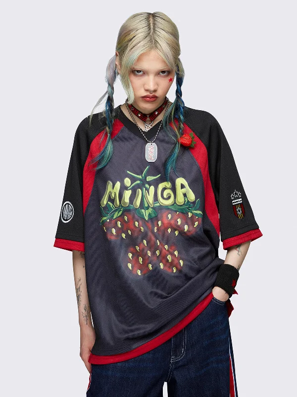 Your Best Deals Are Here!Berry Butterfly Football Jersey T-shirt