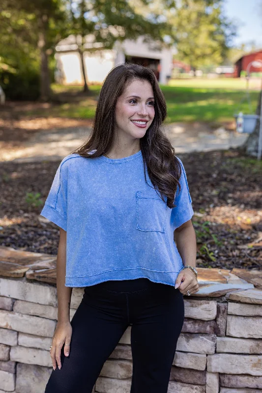 Price Drops You’ll Love!Easy Does It Blue Crop Tee