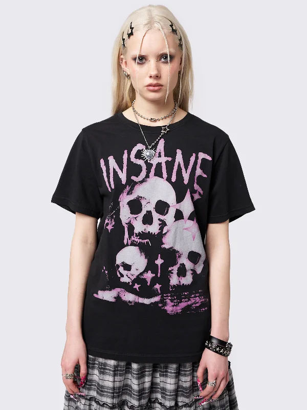 Instant Savings Await!Insanity Skulls Oversized Graphic T-shirt