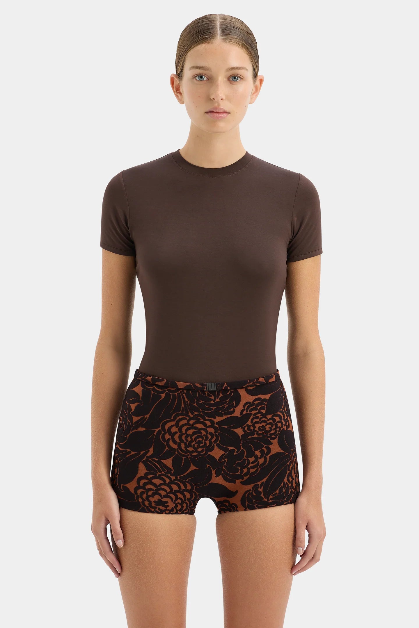 The Best Sale of the Year!Leah Fitted Tee - Chocolate