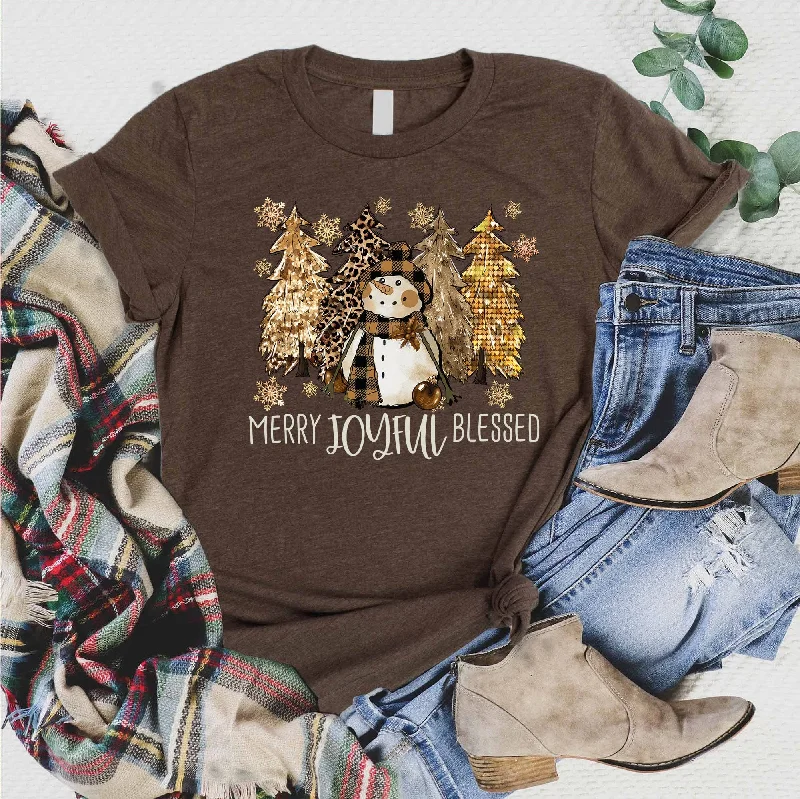 Limited Deals, Unlimited Savings!Merry Joyful Blessed Snowman Tee