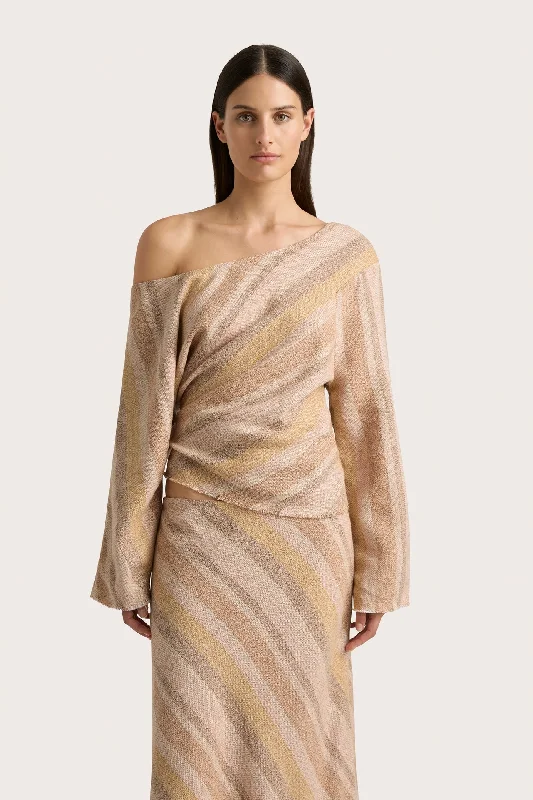 Seasonal Sale – Shop Now!Sao Paulo Long Sleeve Top - Terracotta Multi Stripe