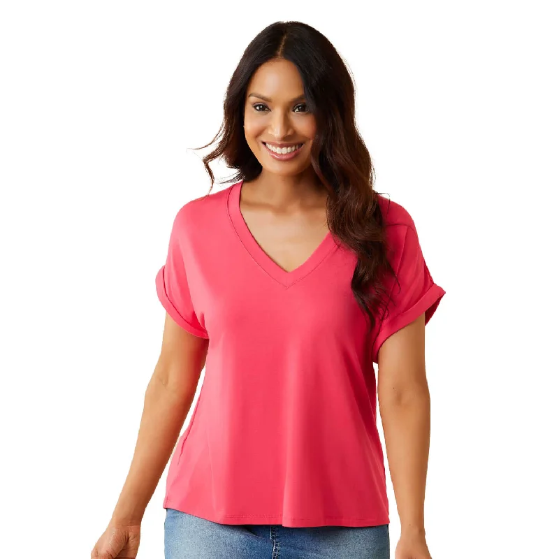 Price Drop Alert!Tommy Bahama Women's Kauai Jersey V-Neck T-Shirt - Paradise Pink