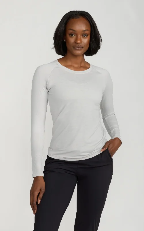 Save Money, Shop Happy!Women's Long Sleeve Lux-Tech Shirt in Lunar Gray